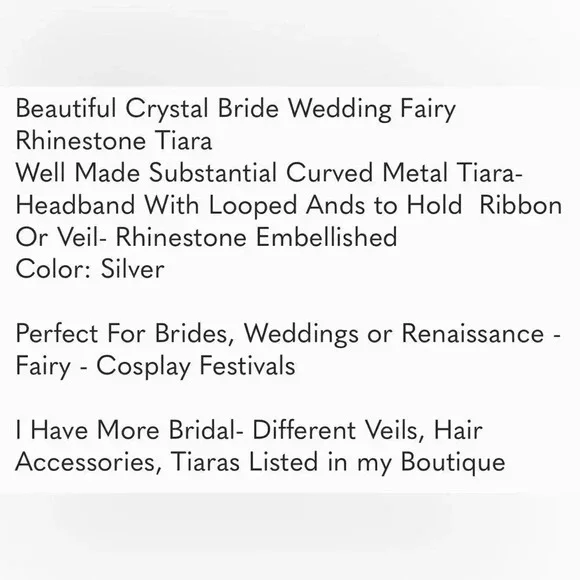 Crystal Wedding Rhinestone Tiara - Picture 9 of 9